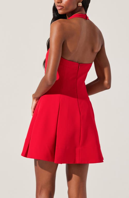Astr The Label Lilibeth Pleated Halter Minidress In Red