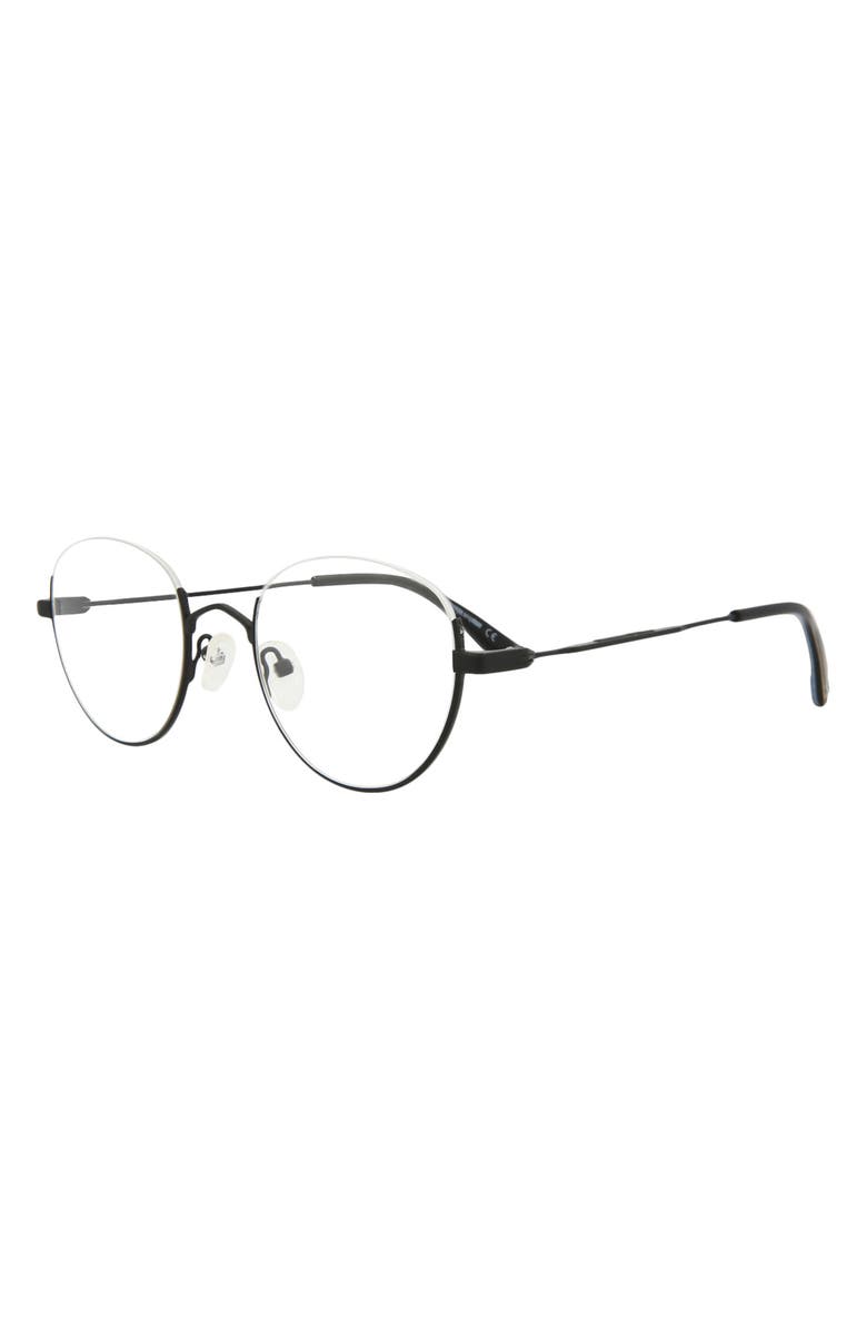 McQueen 50mm Core Half Rim Optical Glasses, Alternate, color, Black Black Transparent