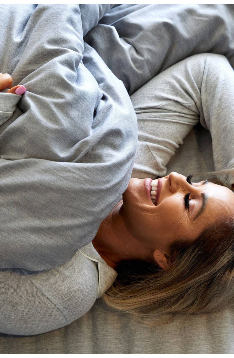 BedVoyage Melange Viscose Cotton Blend Breathable Duvet Cover, Alternate, color, Silver