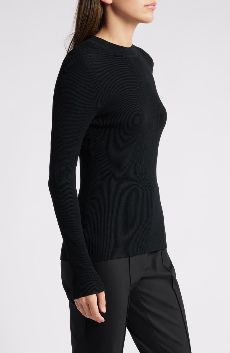 BOSS Feskiera Rib Knit Crewneck Top, Alternate, color, 