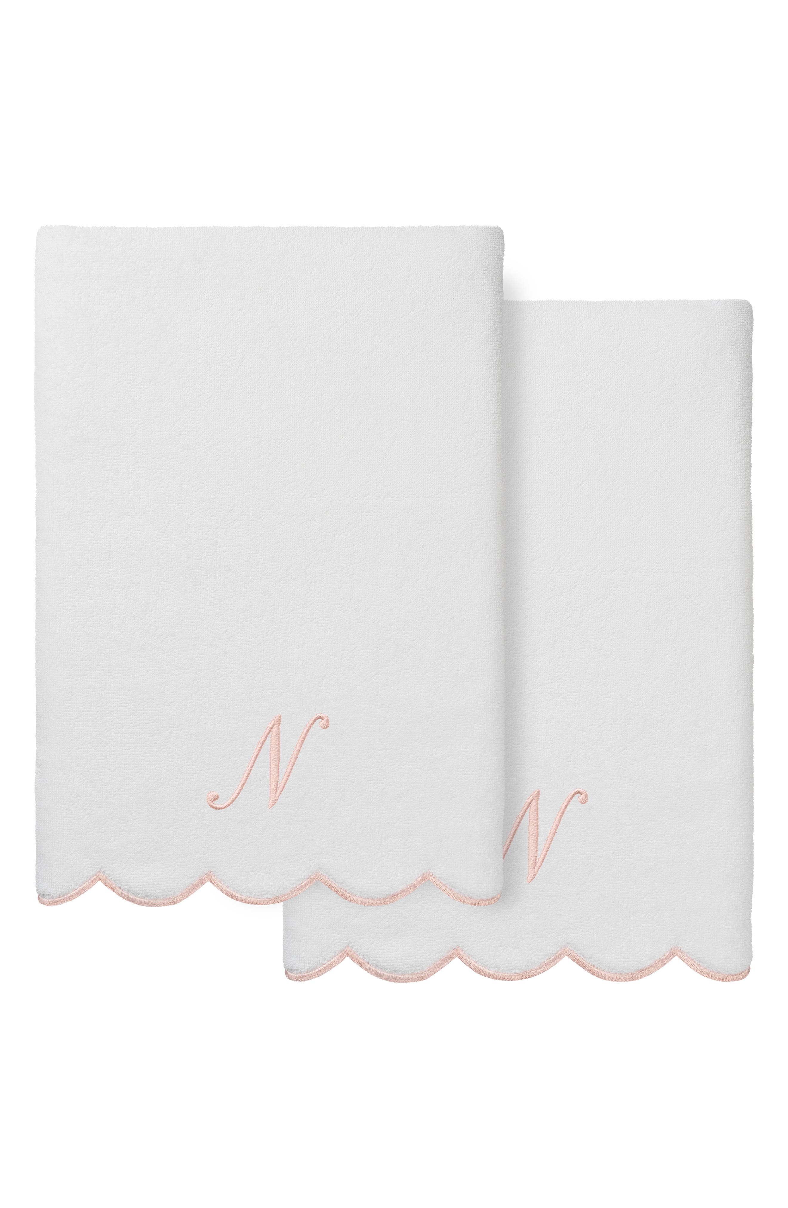 Scallop Personalized Monogram 2-Piece Bath Towel Set