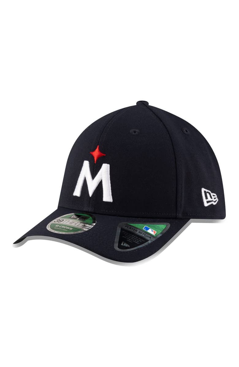New Era Men's New Era Navy Minnesota Twins Player Replica 39THIRTY M-Crown Flex Hat, Main, color, Navy
