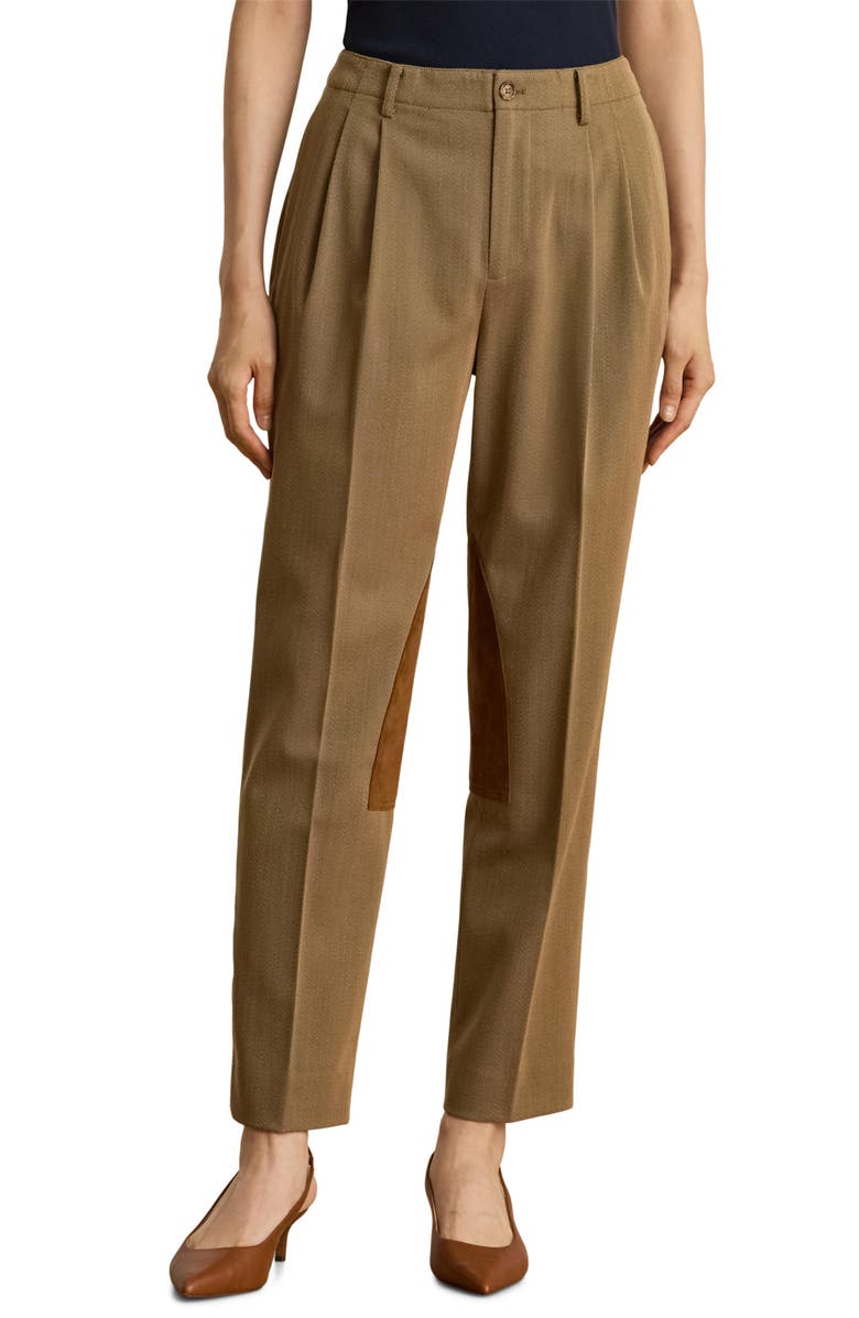 Lauren Ralph Lauren Suede Trim Jodhpur Pants, Main, color, Taupe Multi