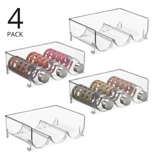 Mdesign Plastic Free-standing Stackable Bottle Storage Rack, 2 Pack In Transparent