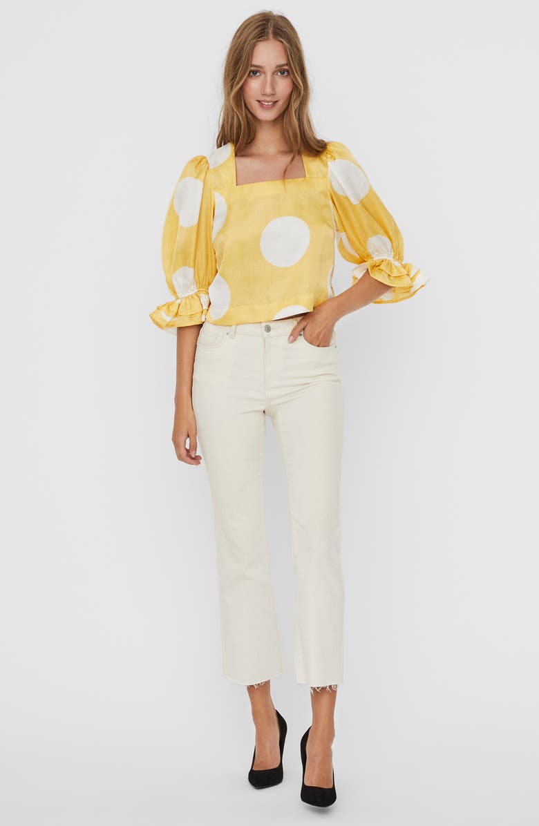 VERO MODA Women's Polka Dot Top, Alternate, color, Cornsilk