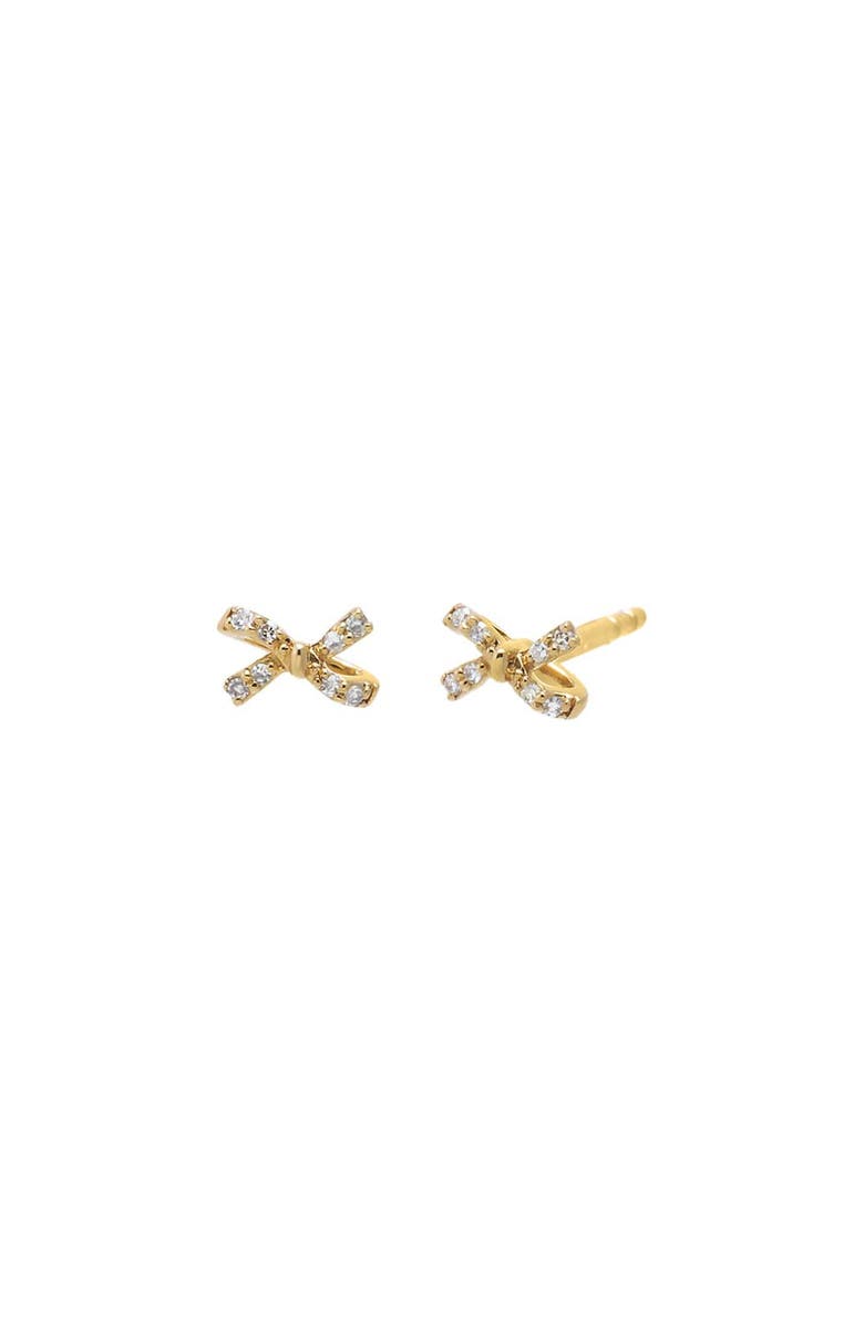 BY ADINA EDEN Diamond Set Criss Cross Stud Earring 14K, Main, color, 14K Gold