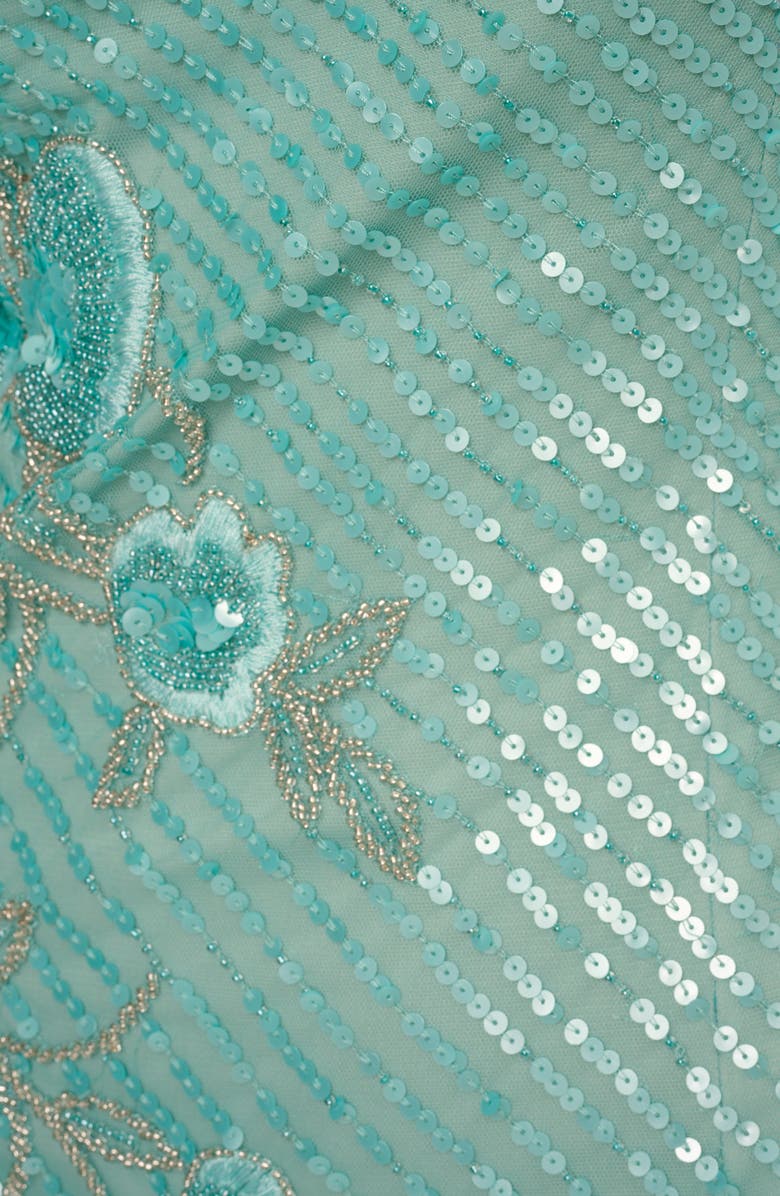 Adrianna Papell Beaded Sequin Floral One-Shoulder Gown, Alternate, color, 