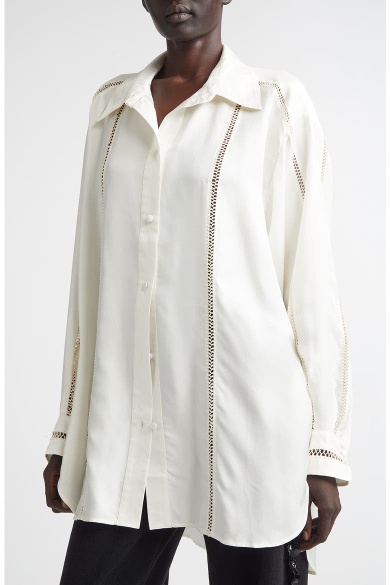 Bridgetown Silk Shirt, Alternate, color, OFF-WHITE