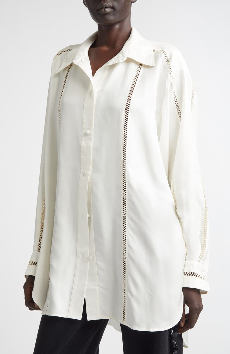 Diotima Bridgetown Silk Shirt, Alternate, color, Off-White