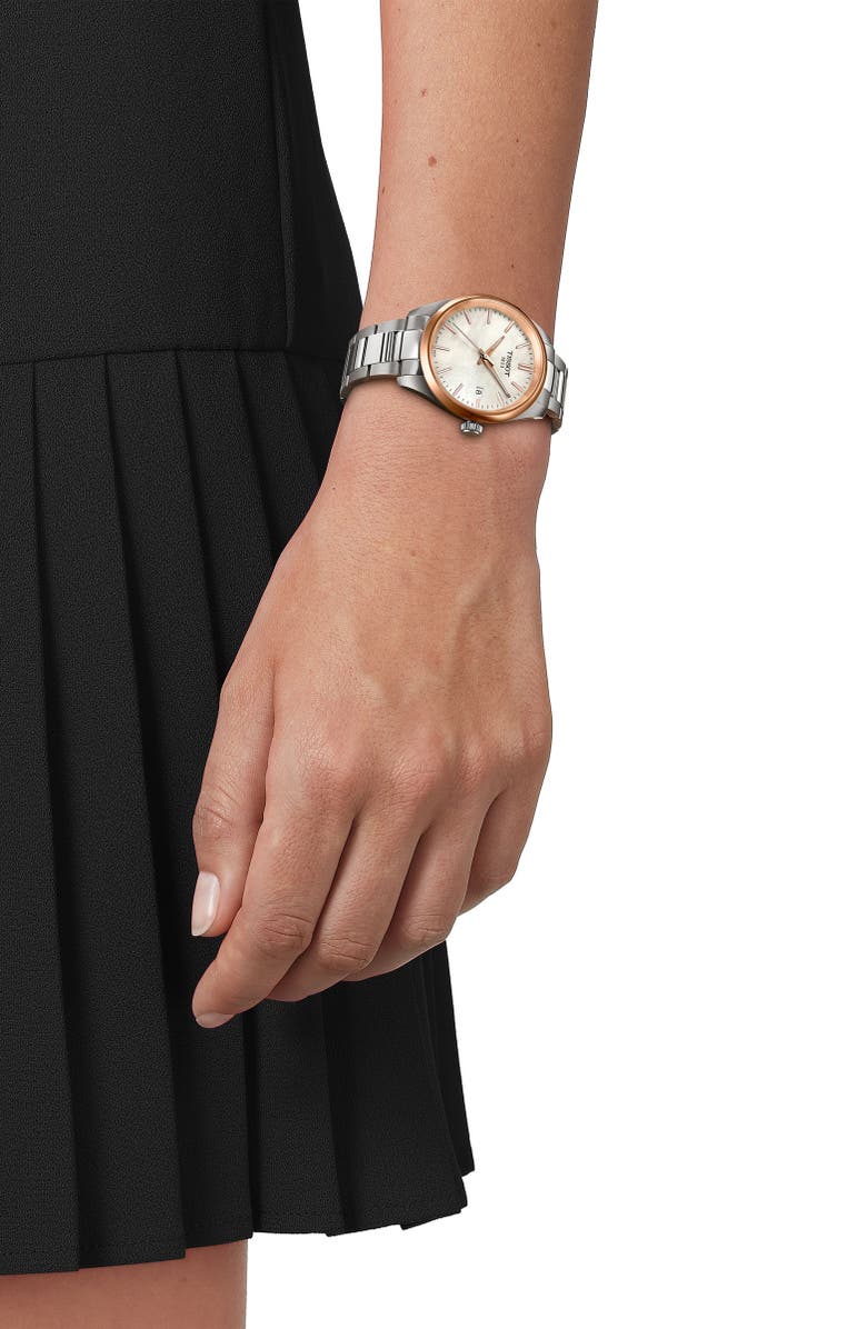 Tissot PR 100 Mother-of-Pearl Bracelet Watch, 34mm, Alternate, color, White Mother Of Pearl Silver