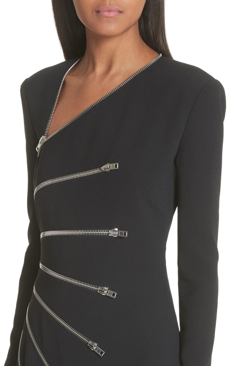 Alexander Wang Zip Detail Crepe Dress, Alternate, color, 