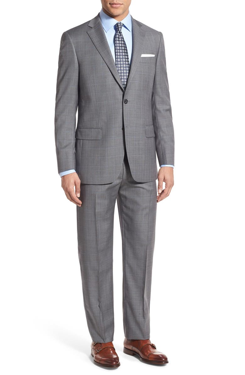 Hart Schaffner Marx Classic Fit Plaid Wool Suit, Main, color, 