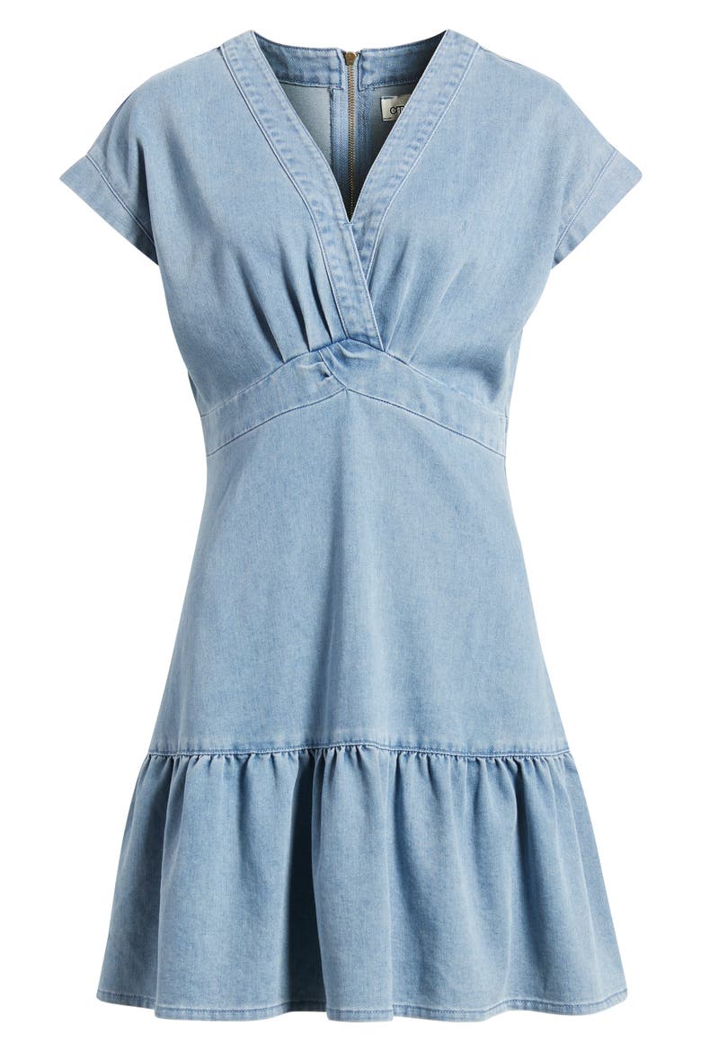 Denim Minidress, Alternate, color, LIGHT INDIGO