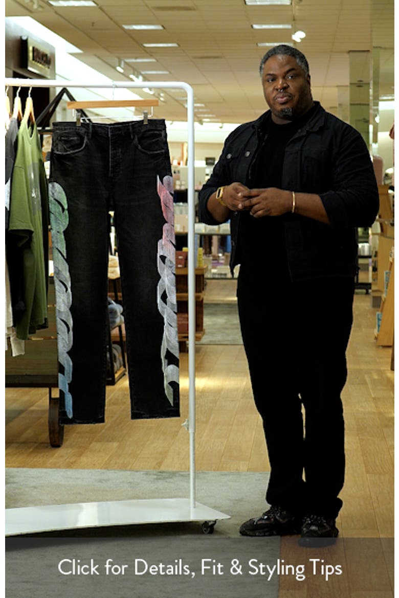 Embroidered Gradient Logo Slim Straight Leg Jeans video
