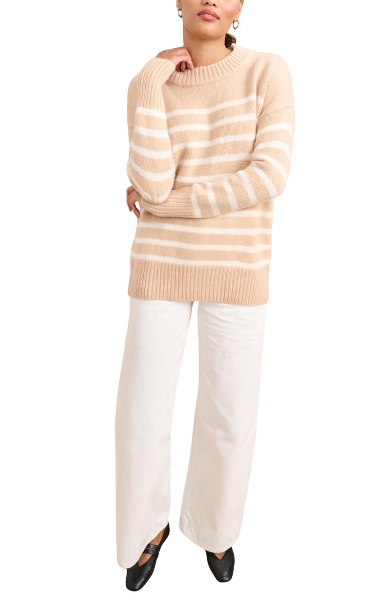 La Ligne Marin Sweater, Alternate, color, Camel/Cream