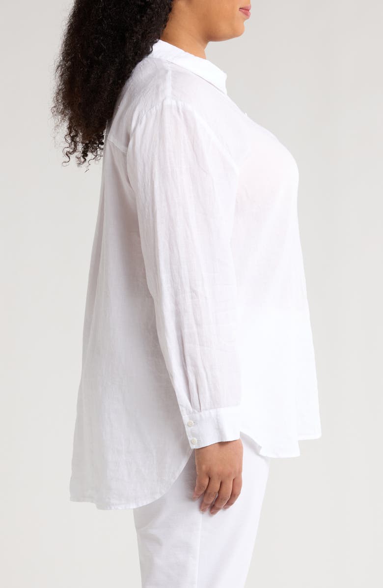Eileen Fisher Classic Collar Organic Linen Button-Up Shirt, Alternate, color, 