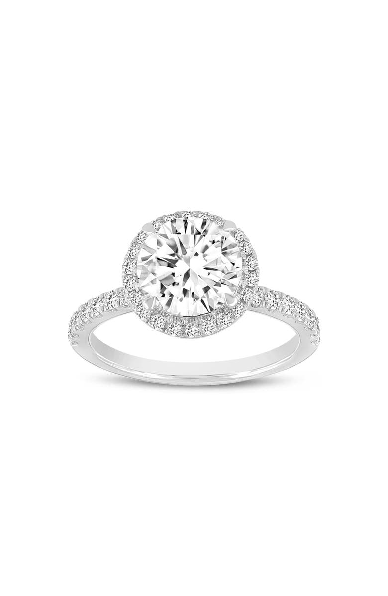 LuvMyJewelry Niri 14K White Gold Round Lab Grown Halo Cathedral Diamond Ring - 2.45 Ct, Main, color, 14K White Gold
