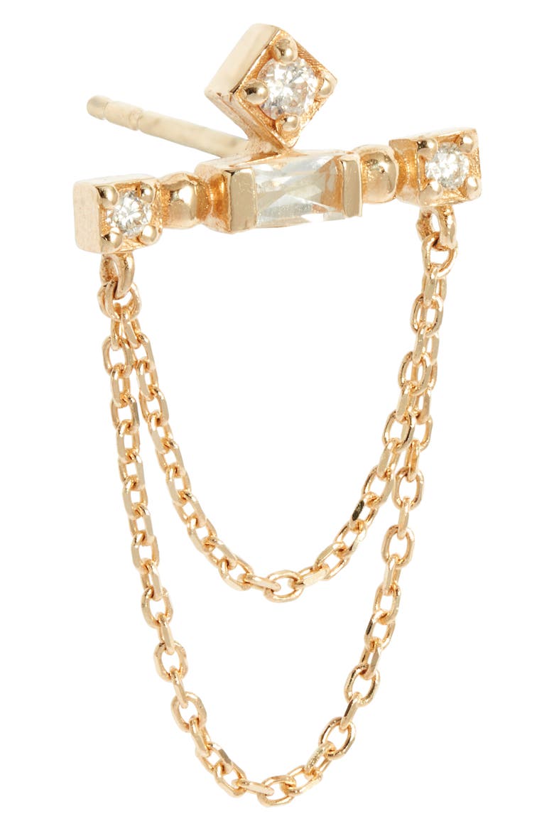 Cléo Bar Chain Drop Earrings, Alternate, color, YELLOW GOLD