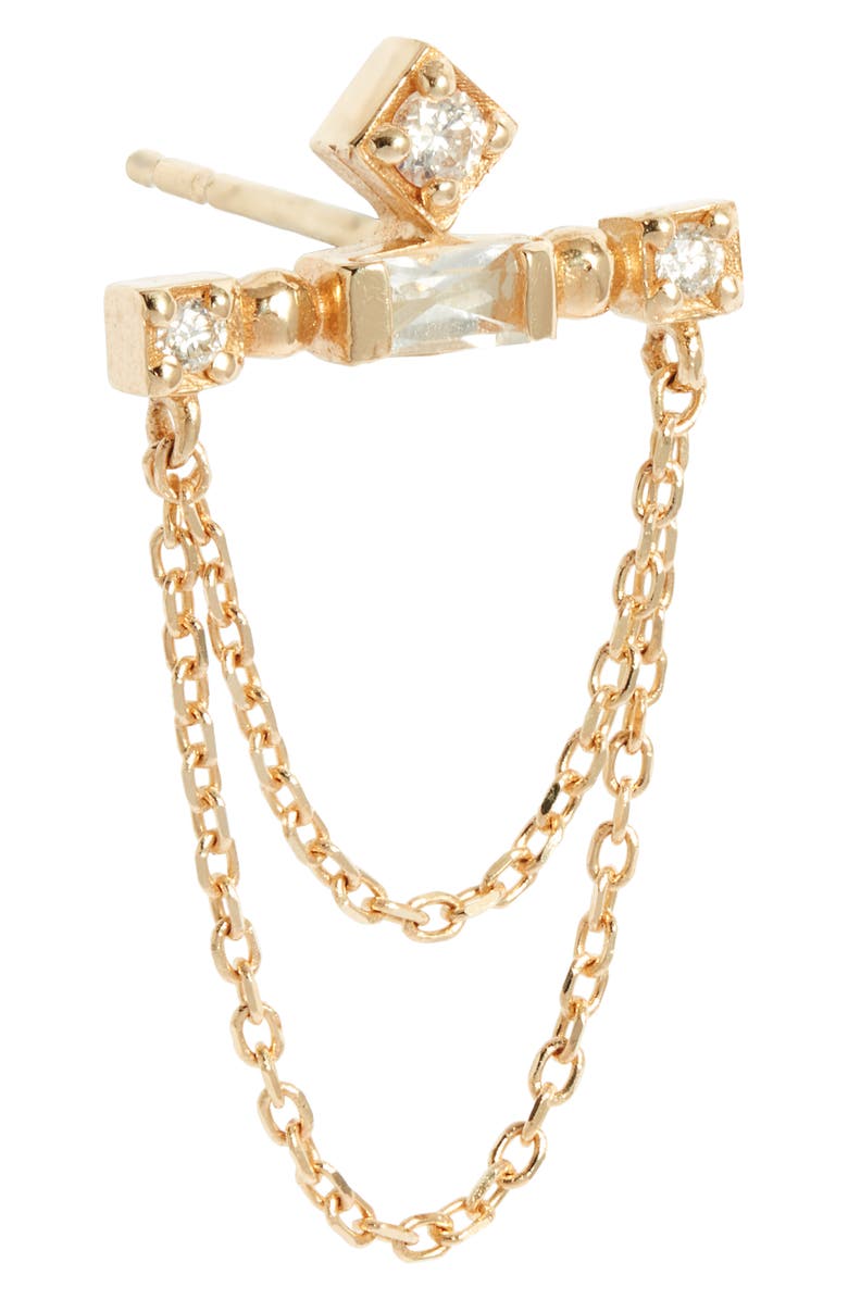 Anzie Cléo Bar Chain Drop Earrings, Alternate, color, Yellow Gold