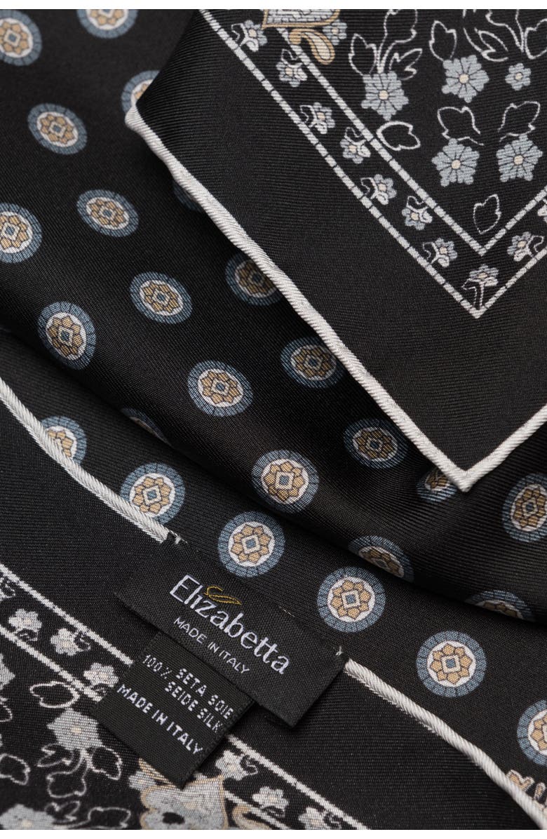 Elizabetta Filippo - Hand Rolled Silk Neckerchief for Men, Alternate, color, Black