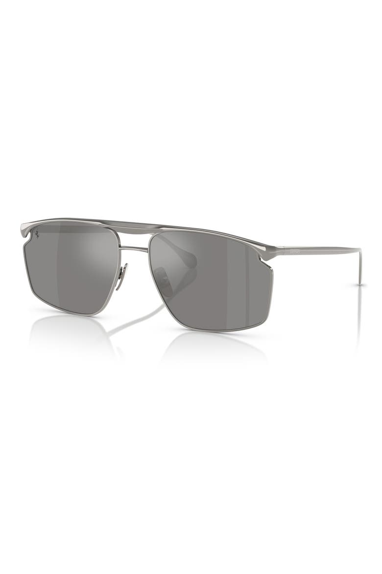61mm Irregular Sunglasses, Alternate, color, GUNMETAL / MIRROR SILVER