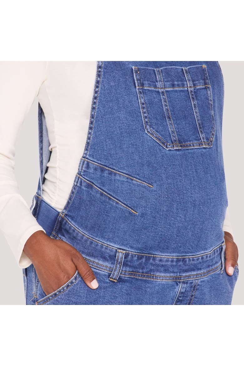 Barrel Leg Denim Overall, Alternate, color, Metz Medium Wash