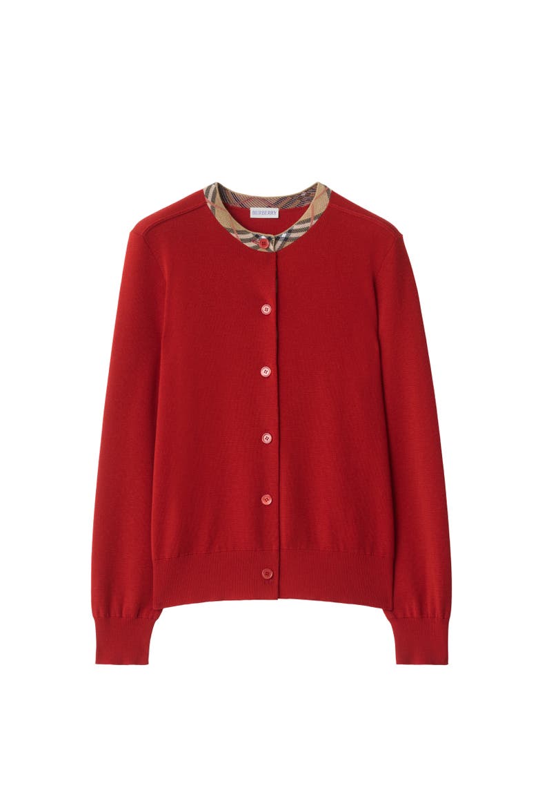Wool Cardigan, Alternate, color, Crimson red