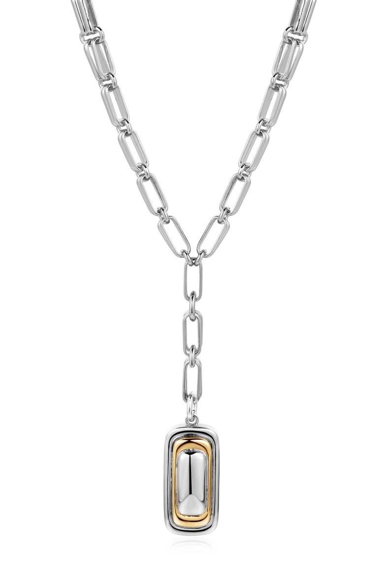 Dalia Two-Tone Y-Necklace, Main, color, SILVER