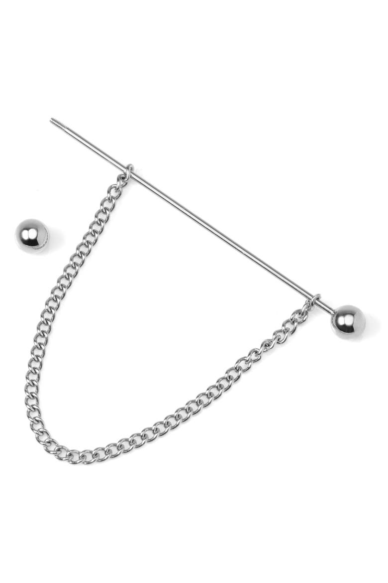 Chain Collar Bar, Alternate, color, SILVER