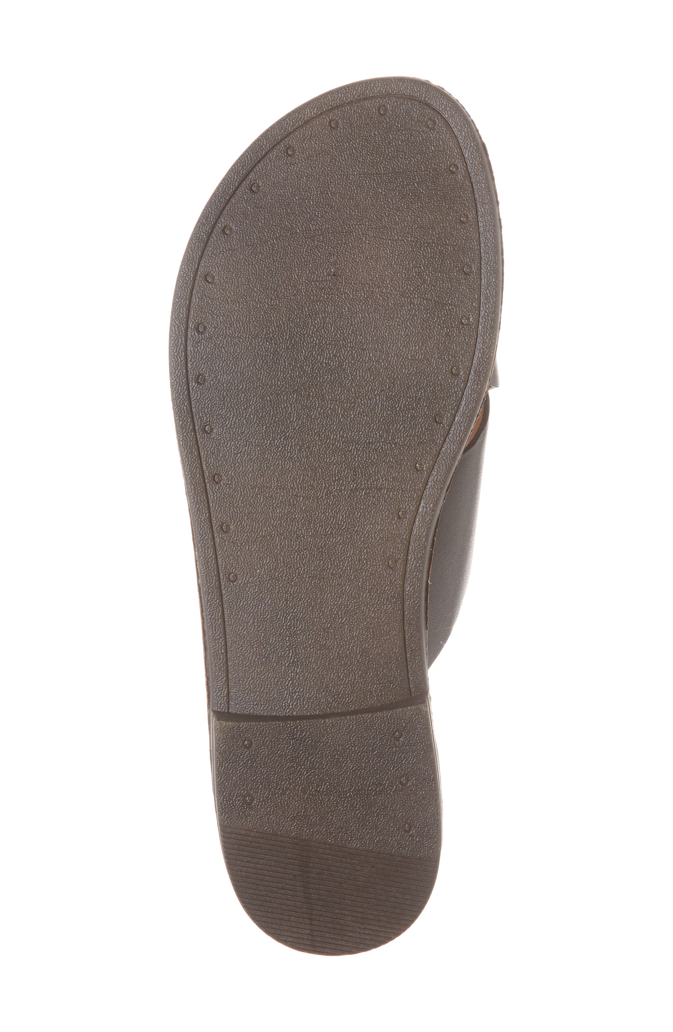 Twist Cross Strap Sandal, Alternate, color, BLACK FAUX LEATHER