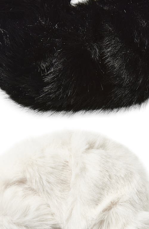 Tasha 2-pack Faux Fur Scrunchies In Black