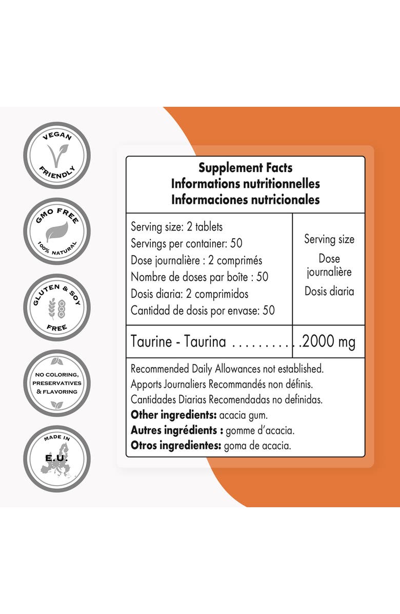 SuperSmart Taurine Supplement 2000mg, Alternate, color, NO COLOR