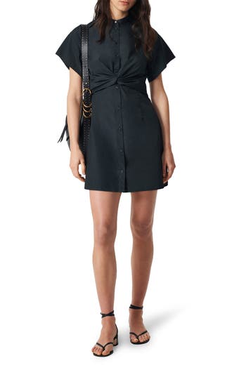 Rag & Bone Gretchen Cotton Poplin Shirtdress In Black