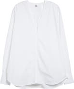 TOTEME Deep V-Neck Organic Cotton Tunic Top