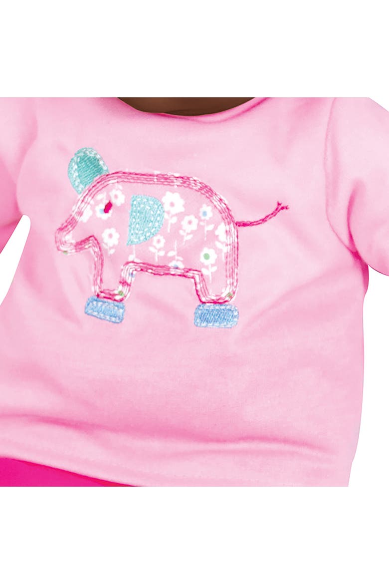 16 Inch Interactive African American Baby Doll, Hot Pink Elephant Outfit, Alternate, color, Multicolored