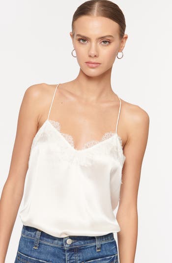 CAMI NYC The Racer Lace Trim Silk Camisole | Nordstrom