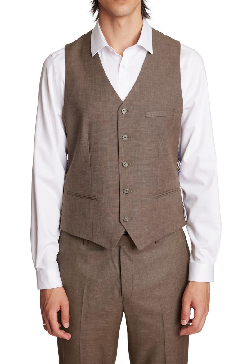 Eaton Modern Fit Vest, Main, color, DARK KHAKI SHARK