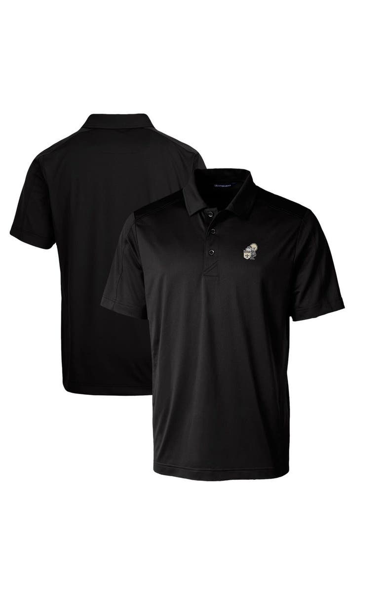 Cutter & Buck Men's Cutter & Buck Black New Orleans Saints Throwback Logo Prospect Textured Stretch Polo, Main, color, Black