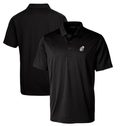 Men's Cutter & Buck Black New Orleans Saints Throwback Logo Prospect Textured Stretch Polo