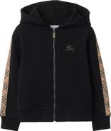 Burberry Check Trim Cotton Zip Hoodie