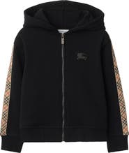 Burberry Check Trim Cotton Zip Hoodie