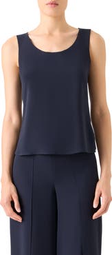 Akris Scoop Neck Silk Tank