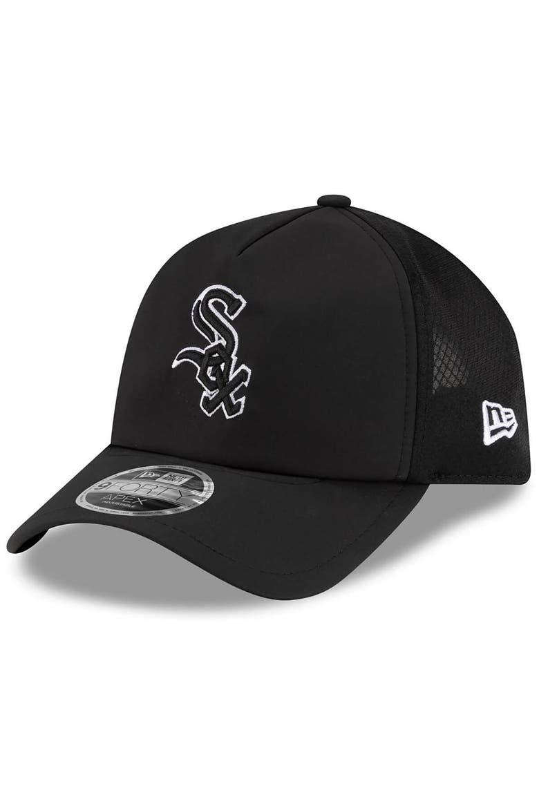 Men's New Era Black Chicago White Sox 2026 Batting Practice Apex 9FORTY Adjustable Trucker Hat, Main, color, Black