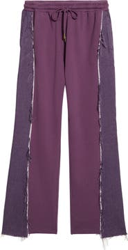 HONOR THE GIFT Distressed Denim Panel Flare Sweatpants