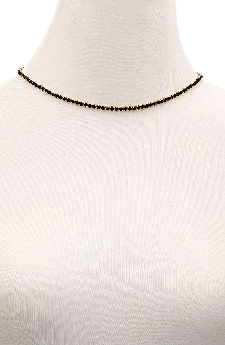 Vince Camuto Crystal Tennis Necklace, Alternate, color, Gold Tone/ Black