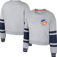 Stadium Essentials Women's Stadium Essentials Heather Gray FC Cincinnati Scrimmage Cropped Pullover Sweatshirt