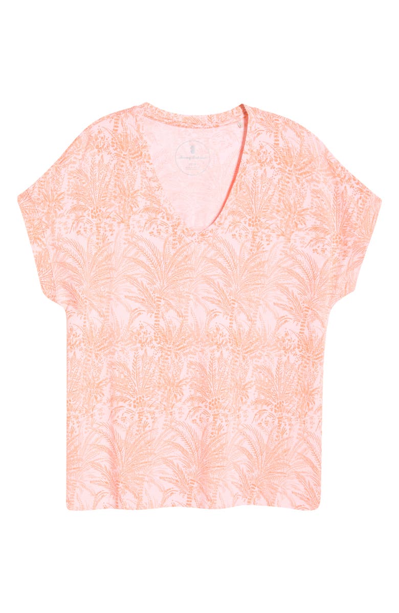 Tommy Bahama Kauai Palm Bay Print Cotton Blend T-Shirt, Alternate, color, Crystal Rose