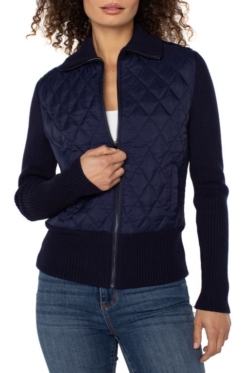 Liverpool Los Angeles Mixed Media Jacket In Blue