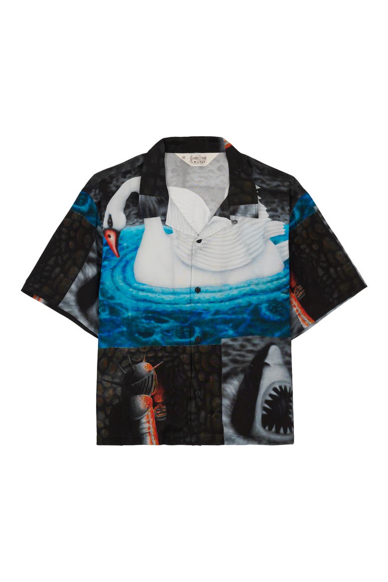 Copia Graphic Camp Shirt, Main, color, BLACK MULTI