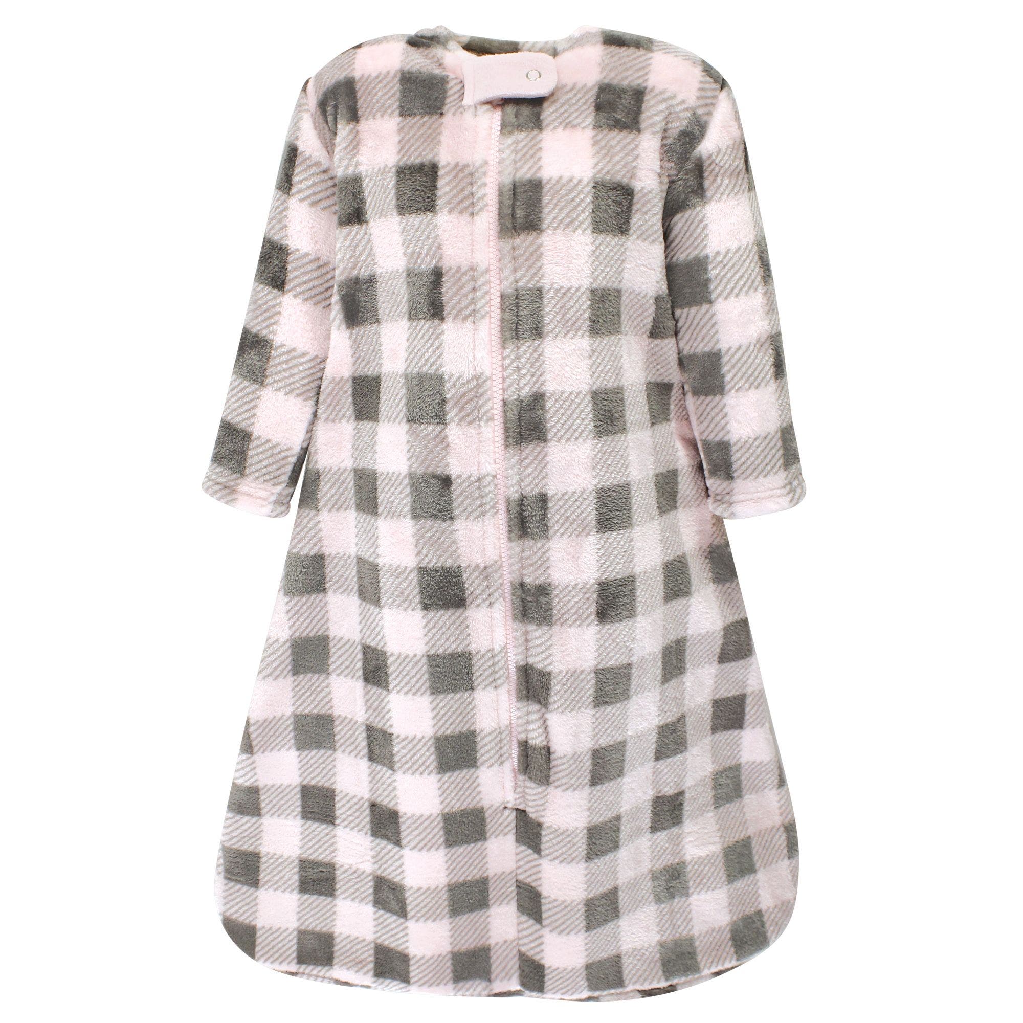 Long-Sleeve Pink Gray Plaid